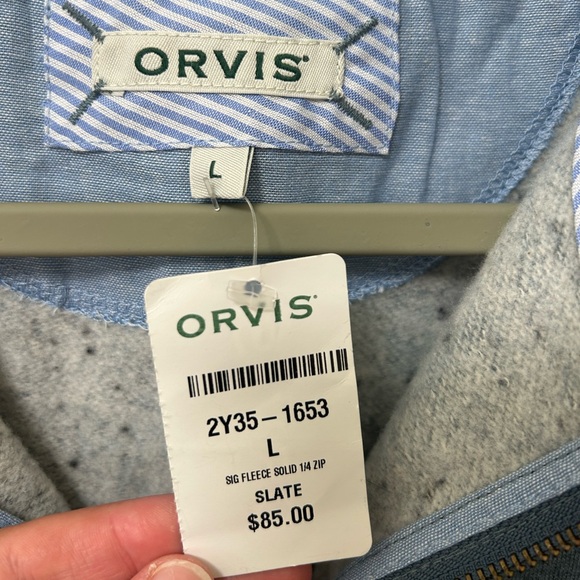 Light Blue Orvis Quarter-Zip Jacket - Picture 4 of 5